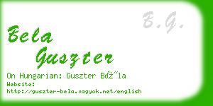 bela guszter business card